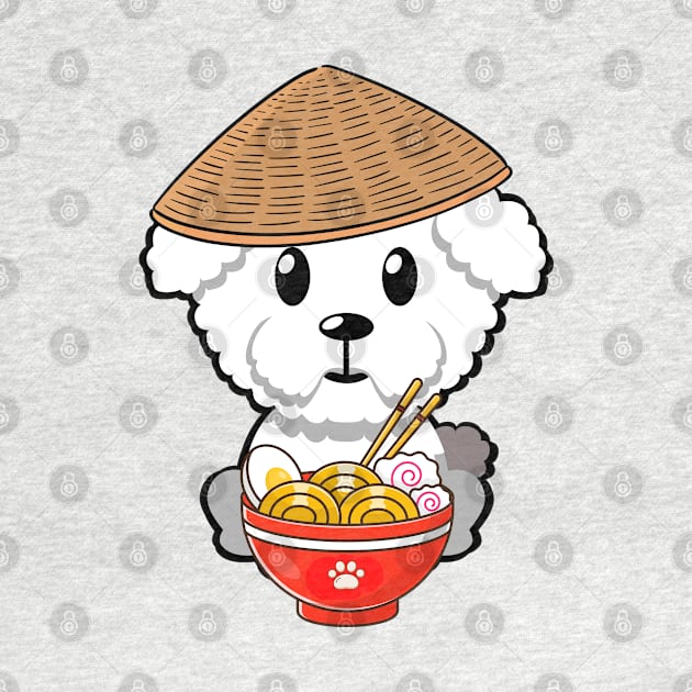 Funny Furry dog is eating noodles by Pet Station